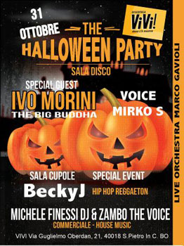 halloween-2016-LOCANDINA-special guest IVO MORINI-hip hop reggaeton BECKYJ-COMMERCIALE HOUSE MUSIC MICHELE FINESSI DJ